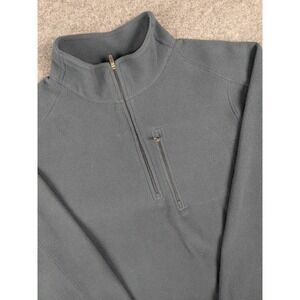 L.L.Bean Mens Fleece Pullover‎ Quarter Zip Gray Athletic Warm Sweater Size M